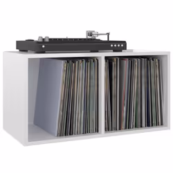 vidaXL Vinyl Storage Box High Gloss White Engineered Wood Recorder Collection - Additional view 5