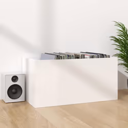 vidaXL Vinyl Storage Box High Gloss White Engineered Wood Recorder Collection - Additional view 7