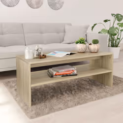 vidaXL Coffee Table with a Shelf Sonoma Oak Engineered Wood Accent Side Table