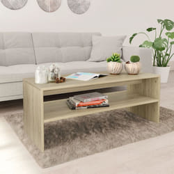 vidaXL Coffee Table with a Shelf Sonoma Oak Engineered Wood Accent Side Table