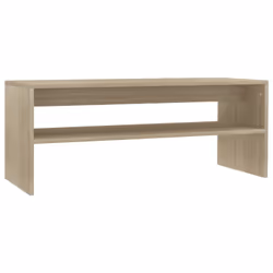 vidaXL Coffee Table with a Shelf Sonoma Oak Engineered Wood Accent Side Table