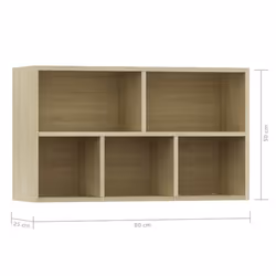 vidaXL Book Cabinet/Sideboard Sonoma Oak Engineered Wood Bookshelf Book Rack - Additional view 10