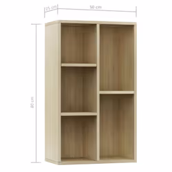 vidaXL Book Cabinet/Sideboard Sonoma Oak Engineered Wood Bookshelf Book Rack - Additional view 9