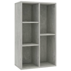 vidaXL Book Cabinet/Sideboard Concrete Grey Engineered Wood Indoor Bookshelf