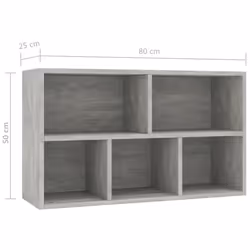 vidaXL Book Cabinet/Sideboard Concrete Grey Engineered Wood Indoor Bookshelf - Additional view 10