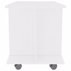 vidaXL TV Cabinet with Castors 4 Open Shelf White Engineered Wood Cabinet - Additional view 5