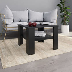 vidaXL Coffee Table Black Engineered Wood Couch Side Dining Telephone Table
