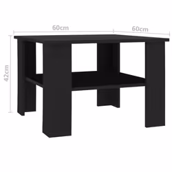 vidaXL Coffee Table Black Engineered Wood Couch Side Dining Telephone Table - Additional view 5