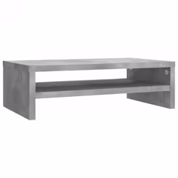 vidaXL Monitor Stand with a Storage Shelf Concrete Grey Engineered Wood Table
