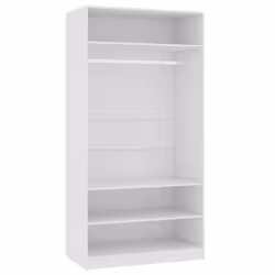 vidaXL Wardrobe White 100x50x200cm Engineered Wood Clothing Storage Cabinet