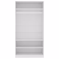 vidaXL Wardrobe White 100x50x200cm Engineered Wood Clothing Storage Cabinet - Additional view 5