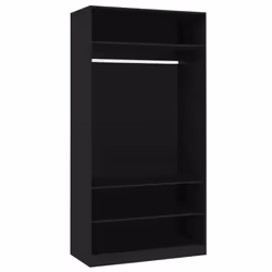 vidaXL Wardrobe Black 100x50x200cm Engineered Wood Clothing Storage Cabinet