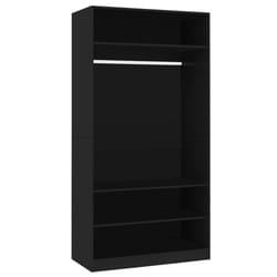 vidaXL Wardrobe Black 100x50x200cm Engineered Wood Clothing Storage Cabinet