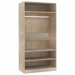 vidaXL Wardrobe Sonoma Oak 100x50x200cm Engineered Wood Clothing Cabinet Shelf