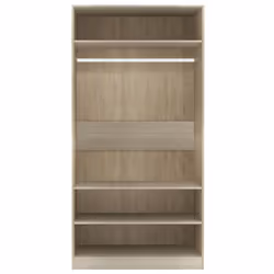 vidaXL Wardrobe Sonoma Oak 100x50x200cm Engineered Wood Clothing Cabinet Shelf - Additional view 5