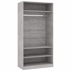 vidaXL Wardrobe Concrete Grey 100x50x200cm Engineered Wood Clothing Cabinet