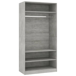vidaXL Wardrobe Concrete Grey 100x50x200cm Engineered Wood Clothing Cabinet