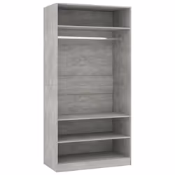 vidaXL Wardrobe Concrete Grey 100x50x200cm Engineered Wood Clothing Cabinet
