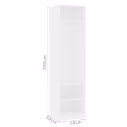 vidaXL Wardrobe White 50x50x200cm Engineered Wood Clothing Storage Cabinet - Additional view 4