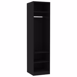 vidaXL Wardrobe Black 50x50x200cm Engineered Wood Clothing Storage Cabinet