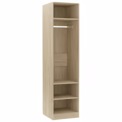 vidaXL Wardrobe Sonoma Oak 50x50x200cm Engineered Wood Clothing Cabinet Shelf - Additional view 2