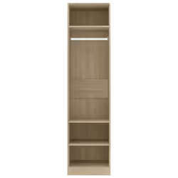 vidaXL Wardrobe Sonoma Oak 50x50x200cm Engineered Wood Clothing Cabinet Shelf - Additional view 5