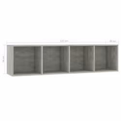 vidaXL Book Cabinet/TV Cabinet Concrete Grey Media Stand Display Wall Shelf - Additional view 4