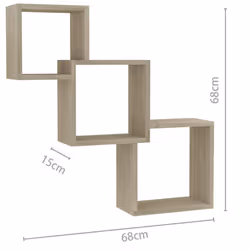 vidaXL Cube Wall Shelf Sonoma Oak Engineered Wood Floating Cabinet Wall Cube