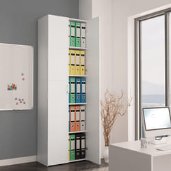 vidaXL Office Cabinet White Engineered Wood Filing Folder Cabinet Storage Rack