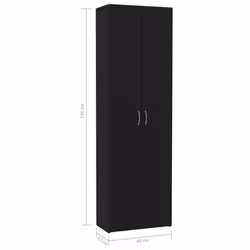 vidaXL Office Cabinet Black Engineered Wood Filing Folder Cabinet Storage Rack - Additional view 6