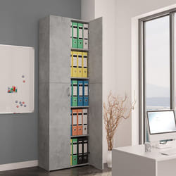 vidaXL Office Cabinet Concrete Grey Engineered Wood Filing Folder Storage Rack