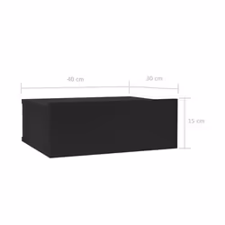 vidaXL 2x Floating Nightstand Black Engineered Wood Wall-mounted Bedside Shelf - Additional view 4
