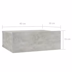 vidaXL Floating Nightstand Concrete Grey Engineered Wood Wall-mounted Table - Additional view 4