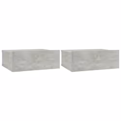 vidaXL 2x Floating Nightstand Concrete Grey Engineered Wood Wall-mounted Shelf