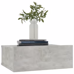 vidaXL 2x Floating Nightstand Concrete Grey Engineered Wood Wall-mounted Shelf