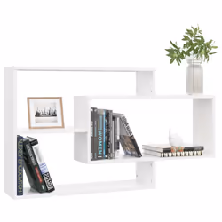 vidaXL Wall Shelf White Engineered Wood Floating Cabinet Display Bookshelf