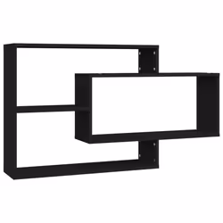 vidaXL Wall Shelf Black Engineered Wood Floating Cabinet Display Bookshelf