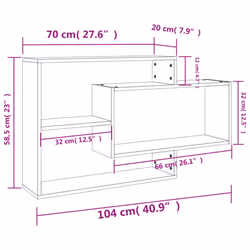 vidaXL Wall Shelf Concrete Grey Engineered Wood Floating Cabinet Bookshelf - Additional view 11
