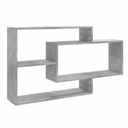 vidaXL Wall Shelf Concrete Grey Engineered Wood Floating Cabinet Bookshelf - Additional view 6