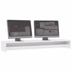 vidaXL Monitor Stand White Engineered Wood Screen Display Computer Riser Shelf