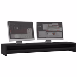 vidaXL Monitor Stand Black Engineered Wood Screen Display Computer Riser Shelf