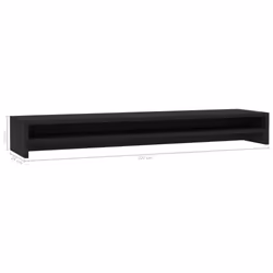 vidaXL Monitor Stand Black Engineered Wood Screen Display Computer Riser Shelf - Additional view 6