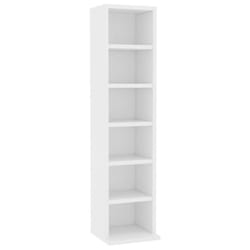 vidaXL CD Cabinet White 21x20x88 cm Engineered Wood Storage Organiser Shelf