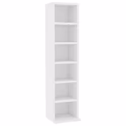 vidaXL CD Cabinet White 21x20x88 cm Engineered Wood Storage Organiser Shelf