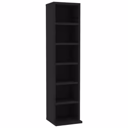 vidaXL CD Cabinet Black 21x20x88 cm Engineered Wood Storage Organiser Shelf