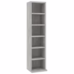vidaXL CD Cabinet Concrete Grey 21x20x88 cm Engineered Wood Storage Organiser