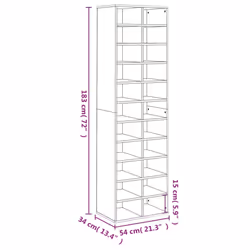 vidaXL Shoe Cabinet White Engineered Wood Shoe Rack Organiser Shelf Holder - Additional view 7