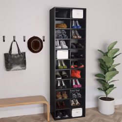 vidaXL Shoe Cabinet Black Engineered Wood Shoe Rack Organiser Shelf Holder