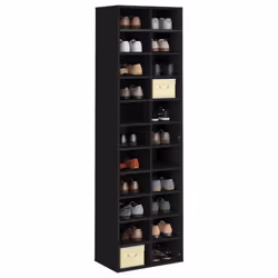 vidaXL Shoe Cabinet Black Engineered Wood Shoe Rack Organiser Shelf Holder