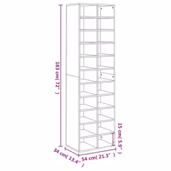 vidaXL Shoe Cabinet Concrete Engineered Wood Grey Shoe Shelf Organiser Holder - Additional view 7